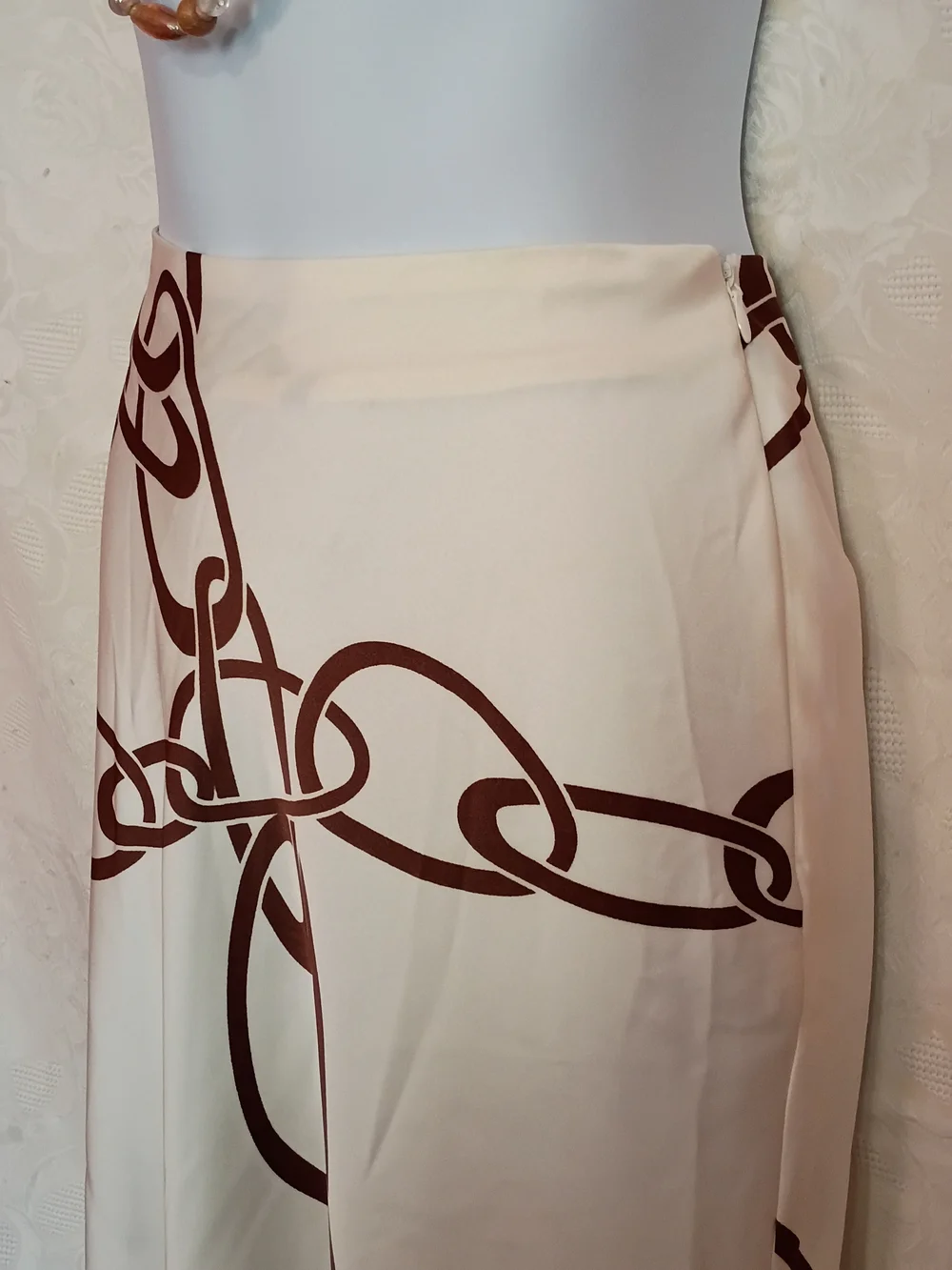 🛍️ BUNDLE ONLY🛍️Worthington Cream Maxi Skirt with Brown Chain Print